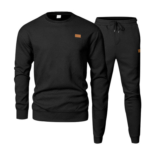 Herren nan strukturiertes Baumwoll-Jogginganzug-Set mit regulärer Passform, elastischem Bund und Kordel Shop Nory