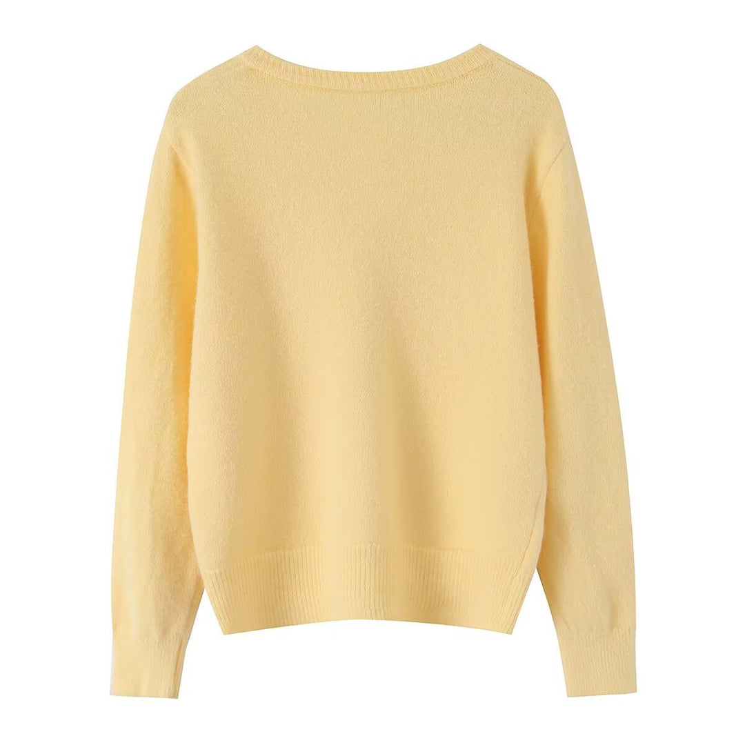 Damen Leichter Feinstrick-Cardigan mit Rundausschnitt, Rippbündchen und Perlmuttknöpfen Shop Nory