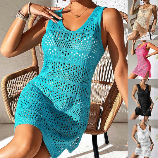 Damen eleganter Häkel-Strandsarong mit modischem Lochmuster