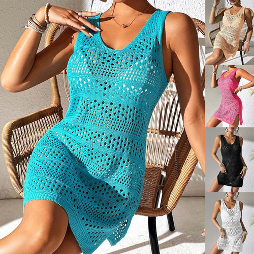Damen eleganter Häkel-Strandsarong mit modischem Lochmuster