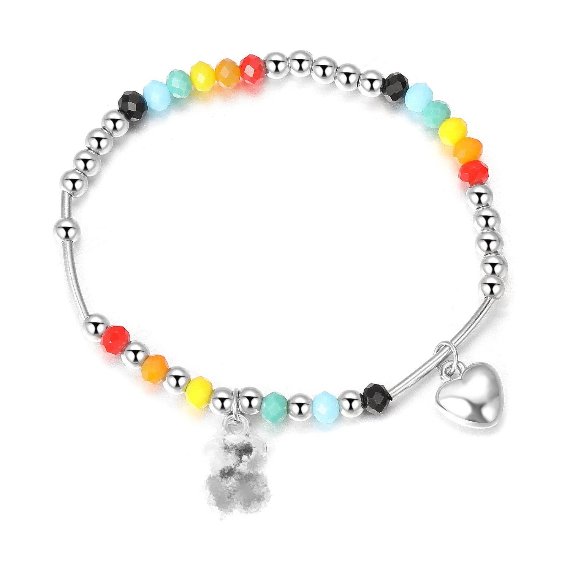Damenarmband mit bunten Perlen und charmantem Regenbogen Shop Nory
