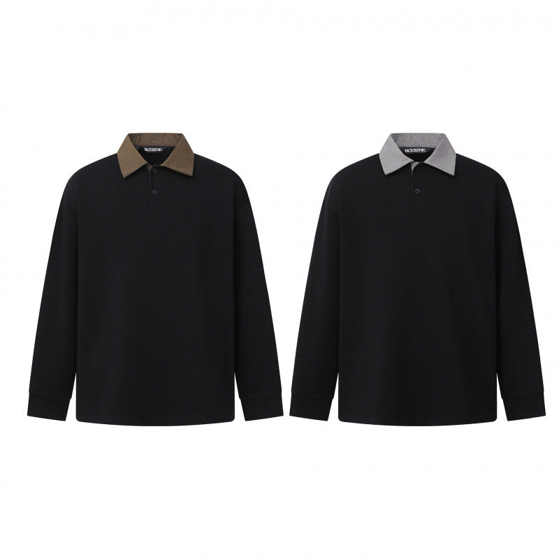 Herren Oversize-Poloshirt im Sweatshirt-Stil mit kontrastierendem Kragen Shop Nory