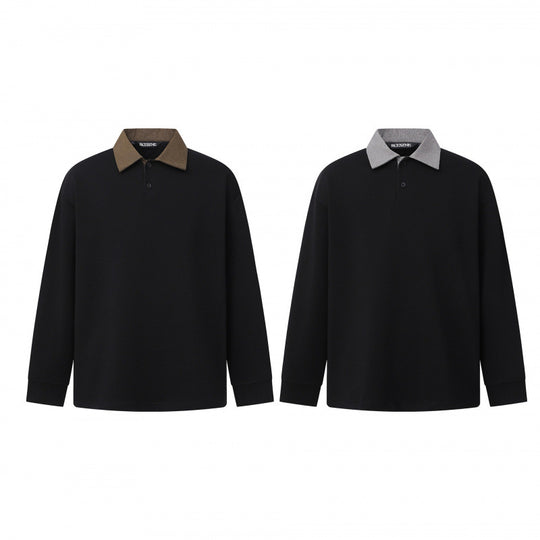 Herren Oversize-Poloshirt im Sweatshirt-Stil mit kontrastierendem Kragen Shop Nory
