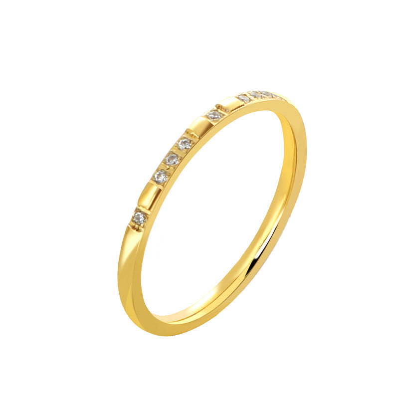 Damen eleganter Bandring mit funkelnden Zirkonia-Steinen Shop Nory