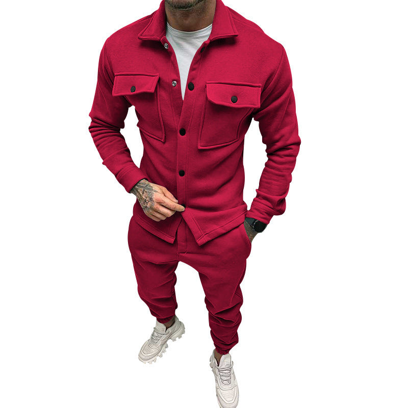 Herren nan Utility-Loungeset mit Hemdjacke, aufgesetzten Klappentaschen und schmal zulaufender Jogginghose Shop Nory