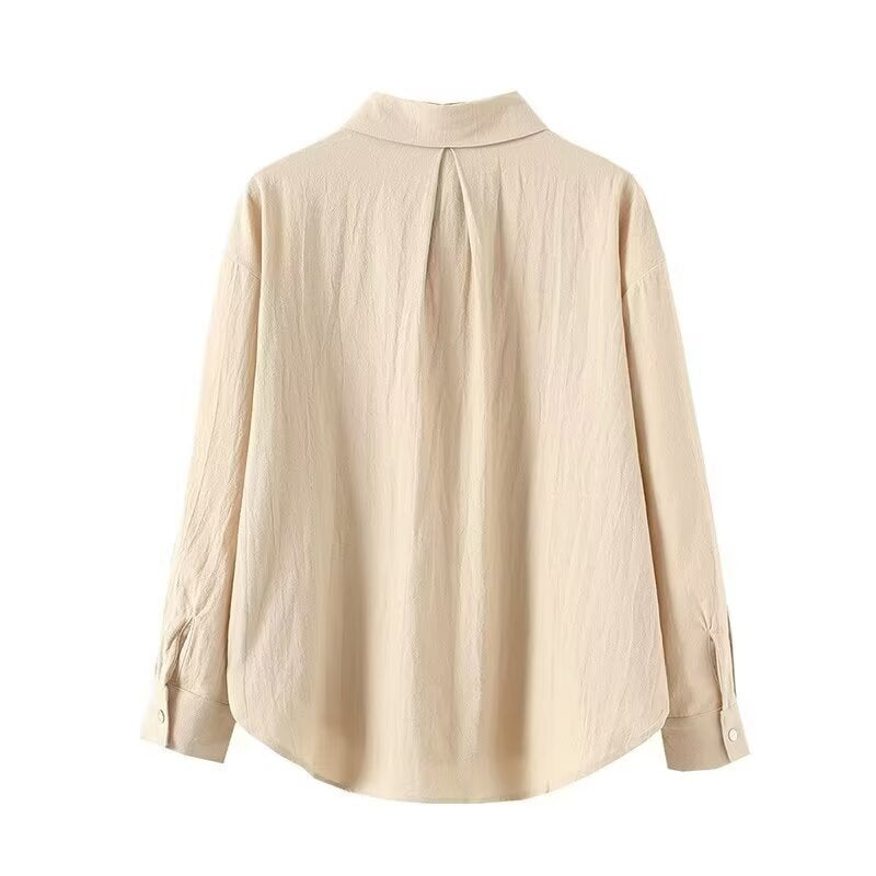 Damen Oversized Hemdbluse aus leichtem Crêpe mit abgerundetem Saum und klassischem Kragen Shop Nory