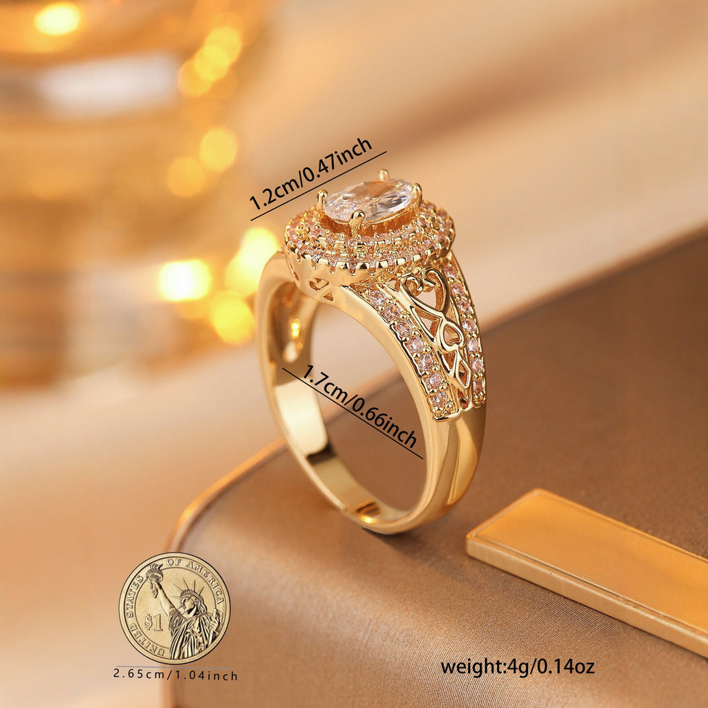 Damen Glänzender Ring mit eleganter Markenverzierung Shop Nory