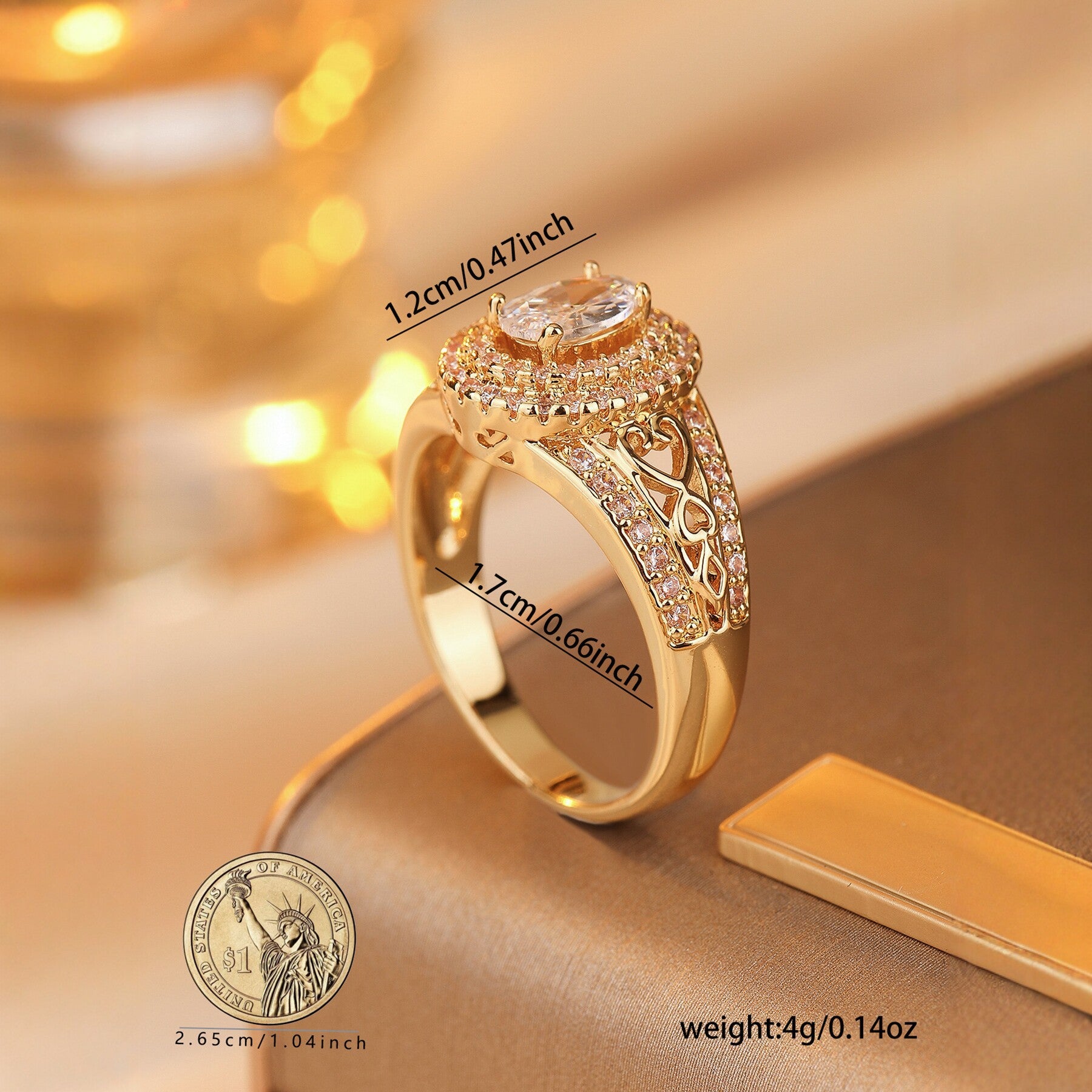 Damen Glänzender Ring mit eleganter Markenverzierung Shop Nory