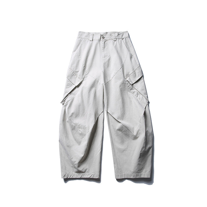 Herren weite Cargo-Hose mit asymmetrischen Klappentaschen und verkürztem Bein Shop Nory
