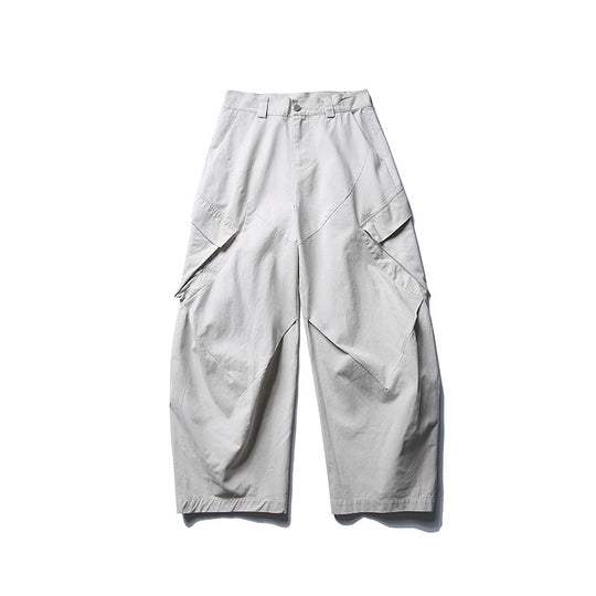 Herren weite Cargo-Hose mit asymmetrischen Klappentaschen und verkürztem Bein Shop Nory