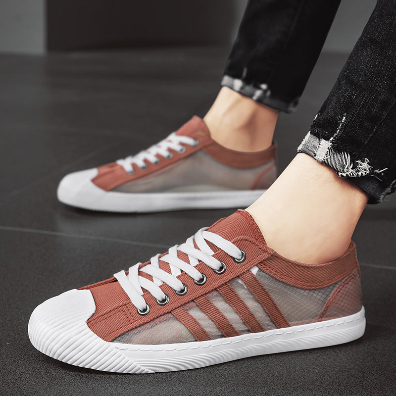 Herren atmungsaktive Low-Top Sneaker mit transparenten Mesh-Einsätzen Shopy Nory