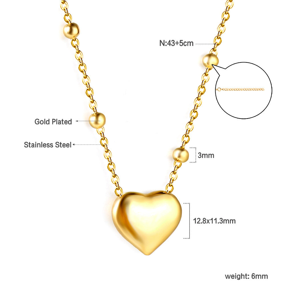 Damen Halskette mit herzförmigem Anhänger aus Edelstahl und eleganter Vergoldung Shop Nory