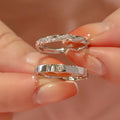Damen Ring-Set mit kunstvollem Zopfdesign und funkelnden Zirkonia Shop Nory