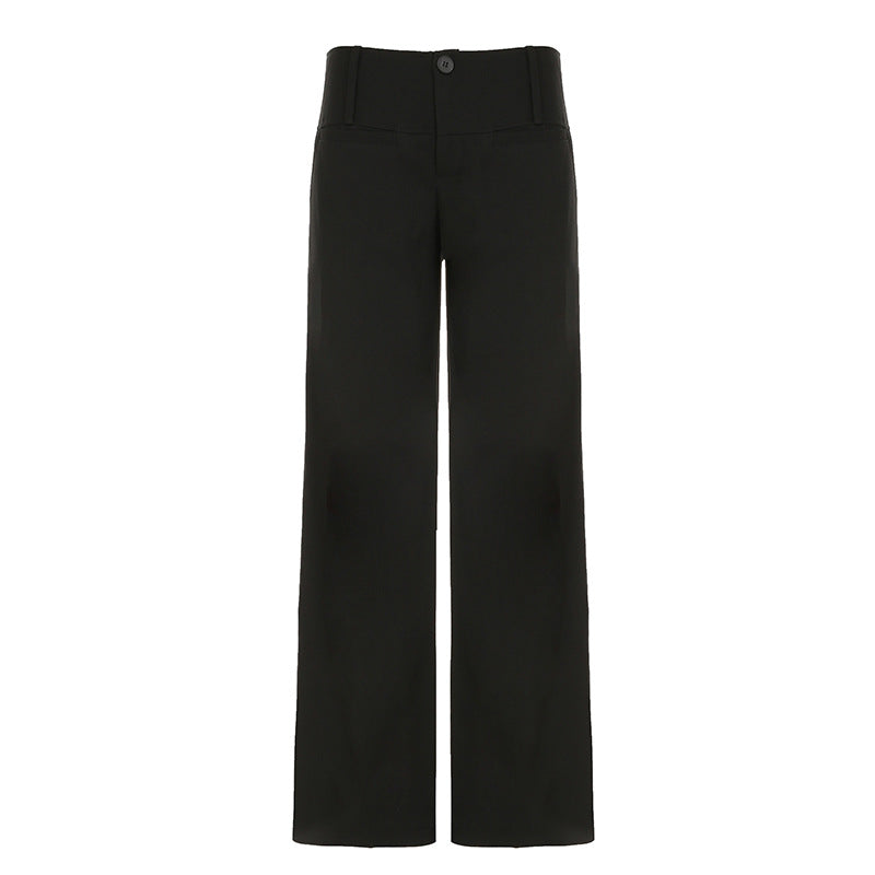 Damen Weite Flared-Hose mit hohem Bund und seitlichen Taschen