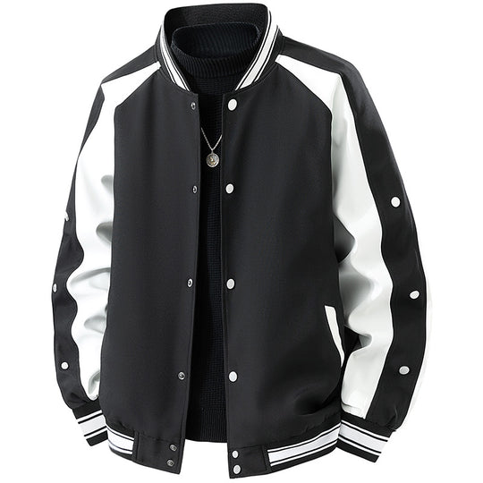 Herren Retro-College-Blouson mit Druckknopfverschluss, Raglanärmeln und Rippbündchen Shop Nory