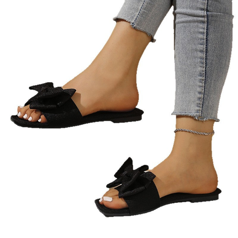 Damen Mules mit großer Schleifen-Applikation