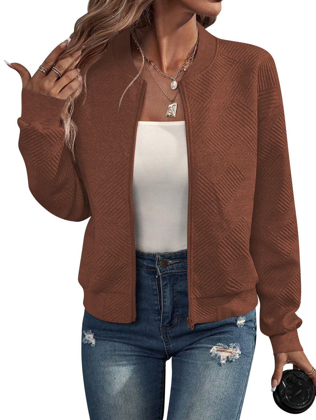 Damen Modejacke mit floralen Spitzeneinsätzen