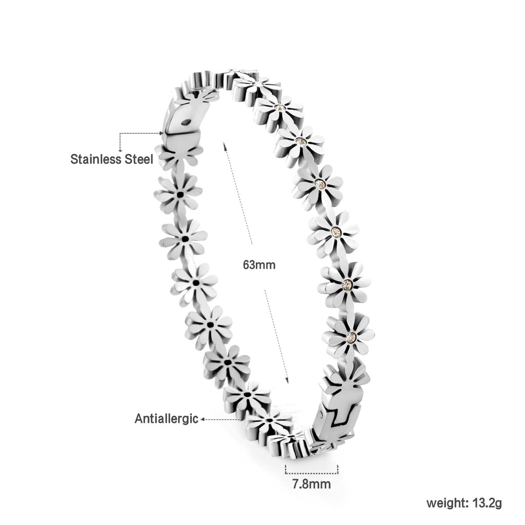 Damen Hängende Ohrstecker mit floralem Design aus hochwertigem, goldplattierten Edelstahl Shop Nory