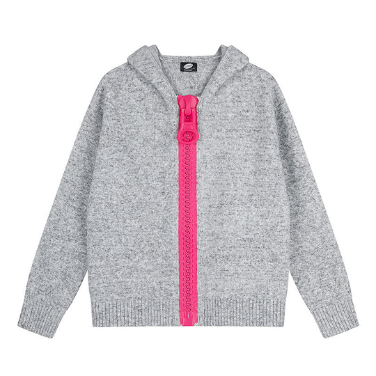 Damen Kapuzen-Strickjacke mit übergroßem Reißverschluss und softem Mohair-Mix Shop Nory