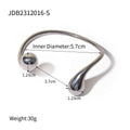 Damen Offenes Armband mit eleganten geschwungenen Designs aus hypoallergenem Edelstahl Shop Nory