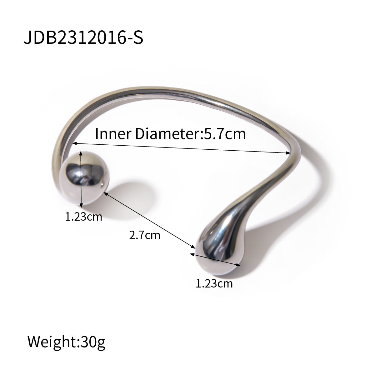 Damen Offenes Armband mit eleganten geschwungenen Designs aus hypoallergenem Edelstahl Shop Nory