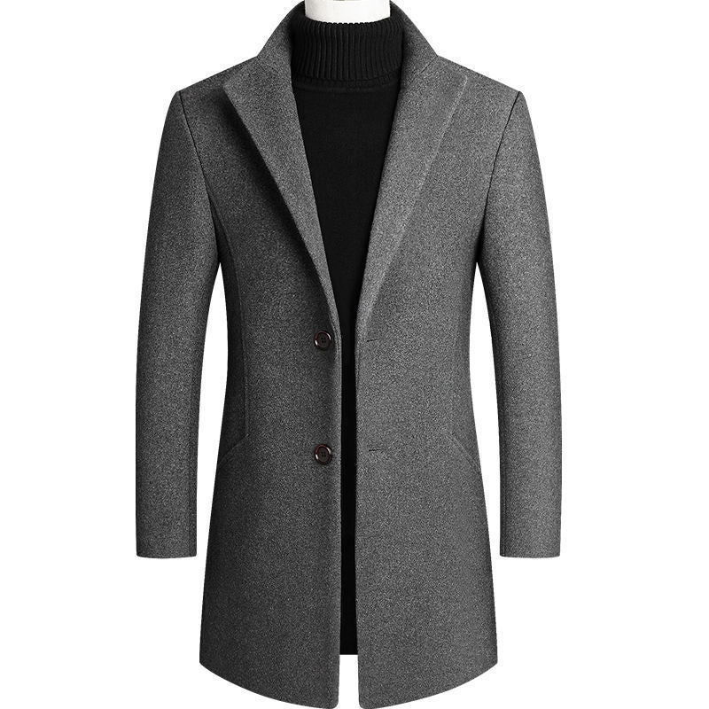 Herren Moderner Wollmix-Kurzmantel mit schlanker Silhouette, Reverskragen und Zweiknopfverschluss Shop Nory