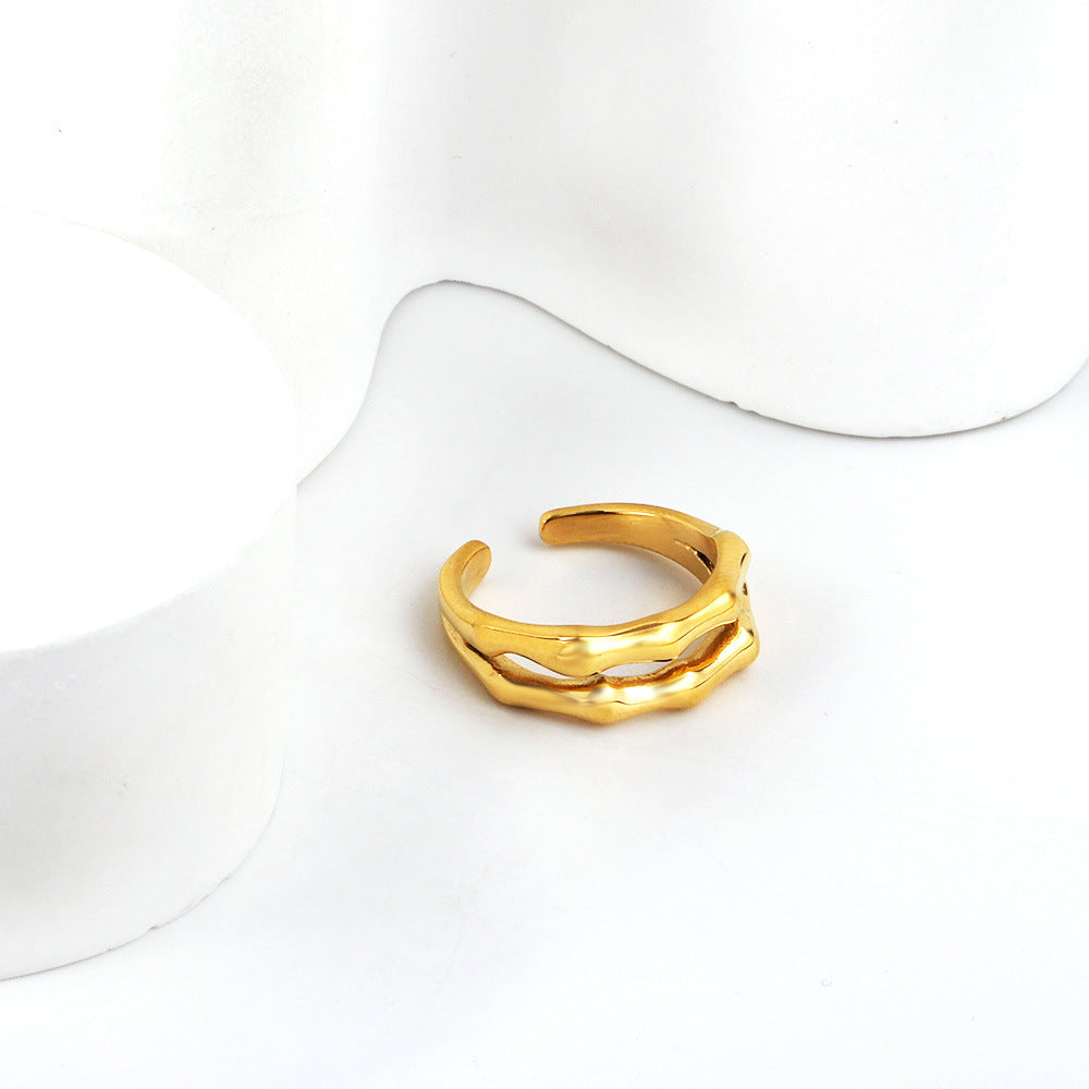 Damen verstellbarer Ring mit elegantem geschwungenem Design Shop Nory