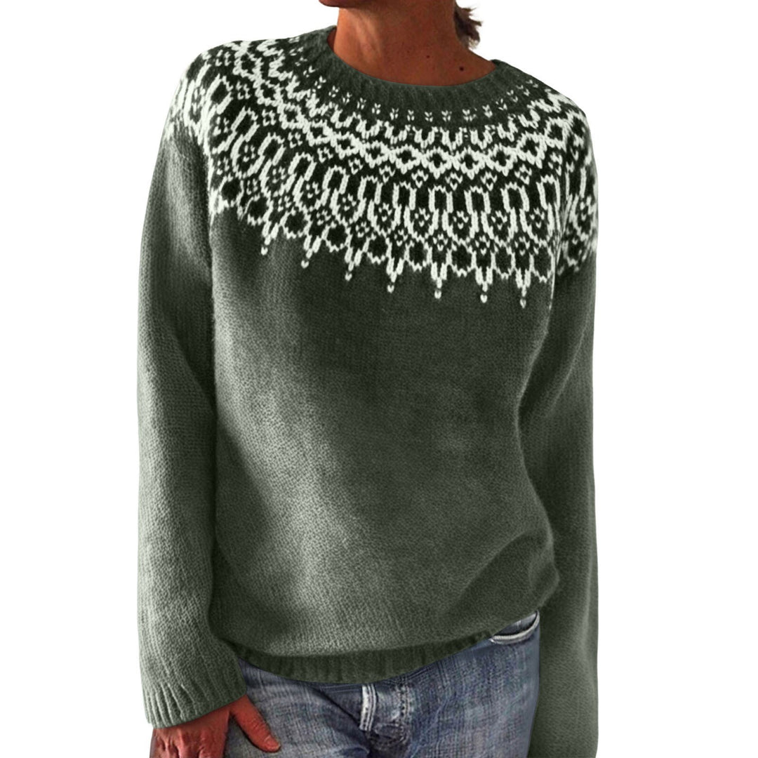 Damen nan Norwegerpullover aus Wollmix mit Rundhalsausschnitt und traditionellem Fair-Isle-Yoke Shop Nory