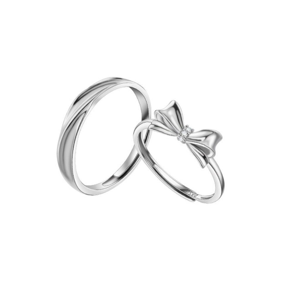 Damen Trauring-Set mit kunstvollem Schleifen-Design und eleganten Zirkonia Shop Nory
