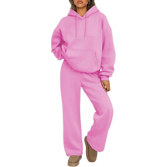 Damen Oversized Hoodie-Set mit Kängurutasche und weiter Palazzohose Shop Nory