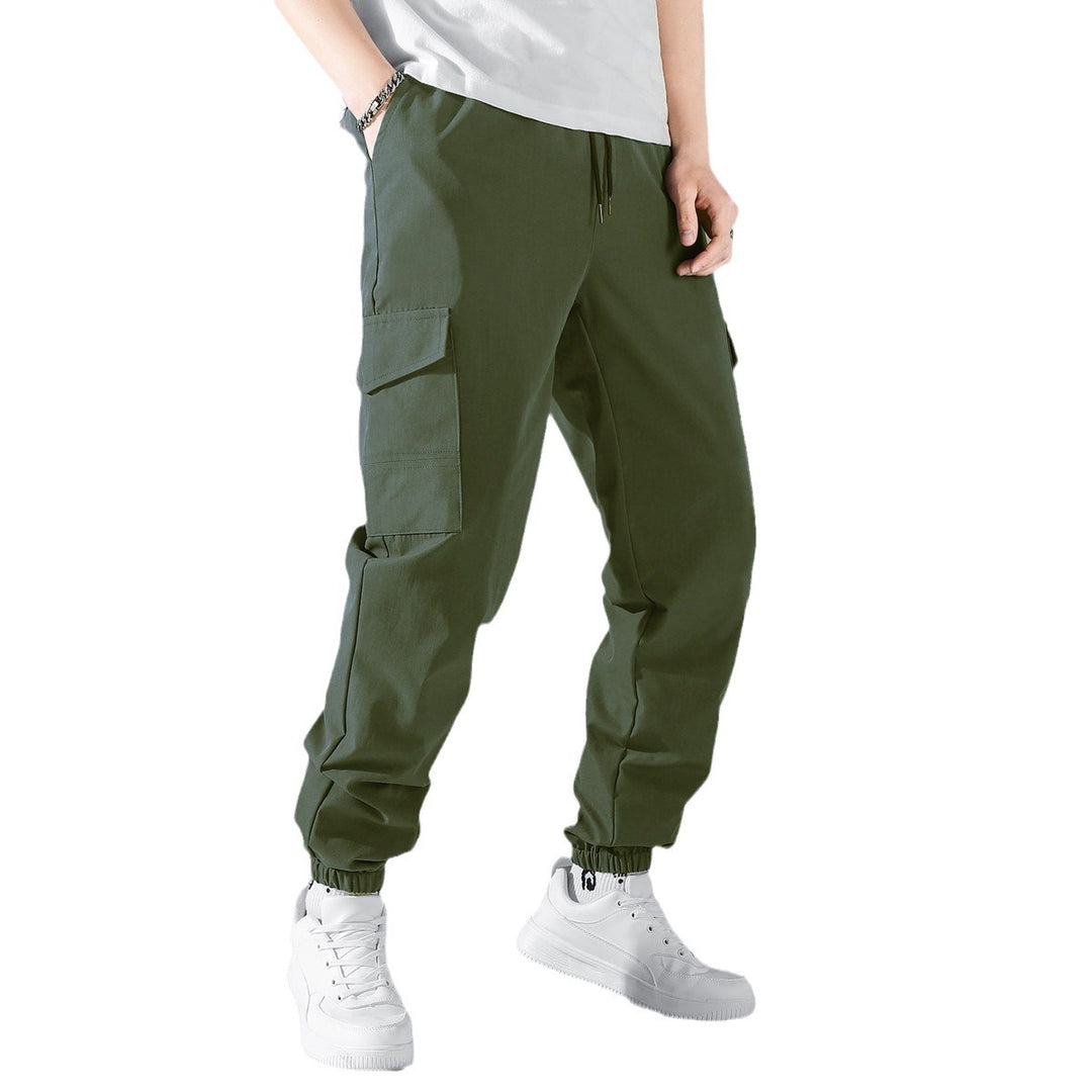 Damen nan lässige Cargo-Hose mit elastischem Kordelzugbund, Klappentaschen und verstellbaren Knöchelschnüren Shop Nory