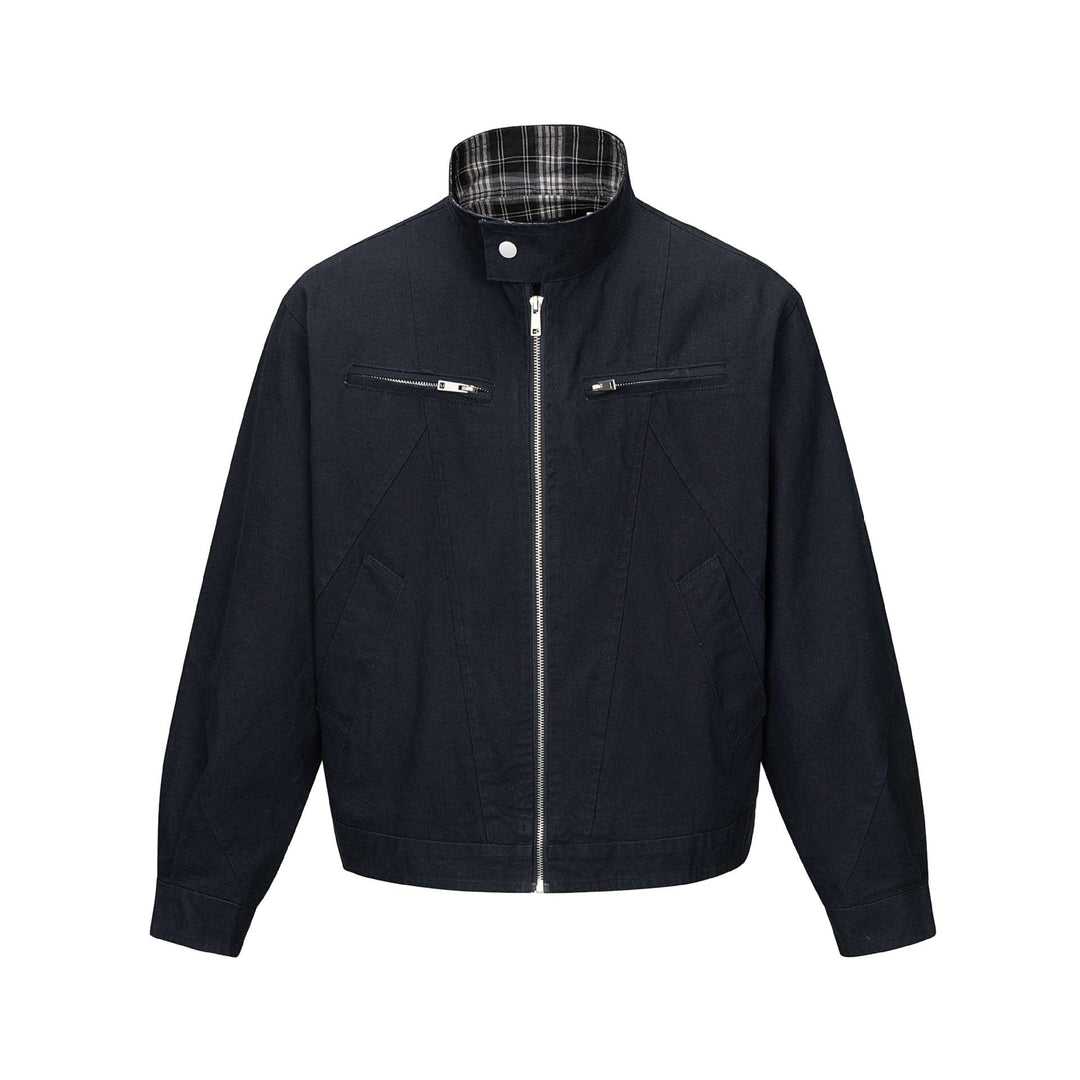 Herren Kurz geschnittener Boxy‑Blouson mit Stehkragen, Reißverschluss und Brustzippern Shop Nory