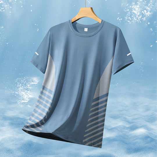Herren nan atmungsaktives Sportshirt mit Netz-Einsätzen, feuchtigkeitsableitender Funktionsstoff und reflektierenden Streifen