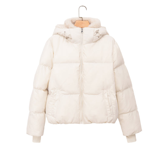 Damen Kurze Steppjacke mit Teddykragen Shop Nory