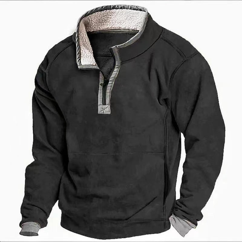 Herren Fleecesweater mit hochgeschlossenem Kragen und praktischem Reißverschluss