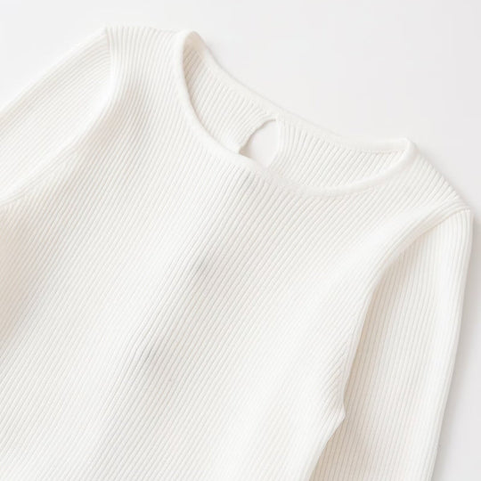 Damen Kurzgeschnittenes Geripptes Feinstrick-Longsleeve mit Tunnelzug Shop Nory