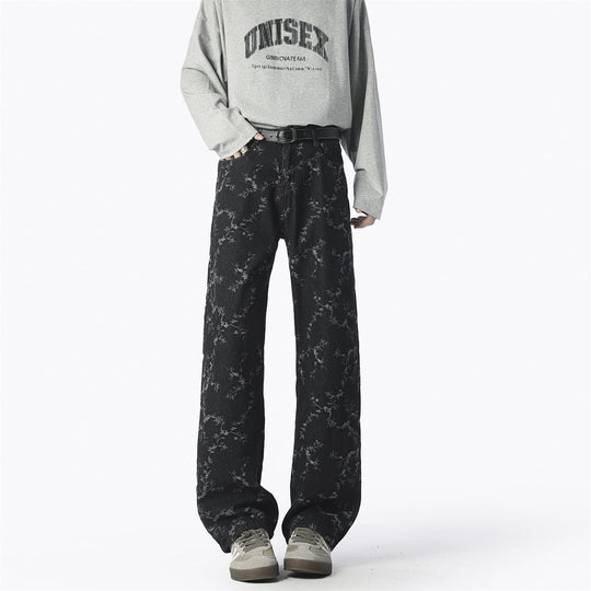 Herren Weite Jeans mit einzigartigem Muster und hohem Tragekomfort