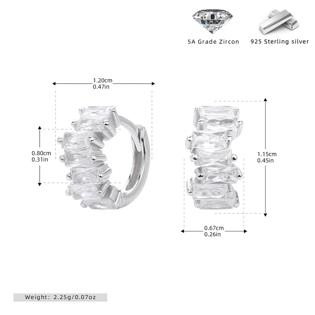 Damen Ohrstecker mit exquisite Zirkonsteinen und 925 Sterling Silber Shop Nory