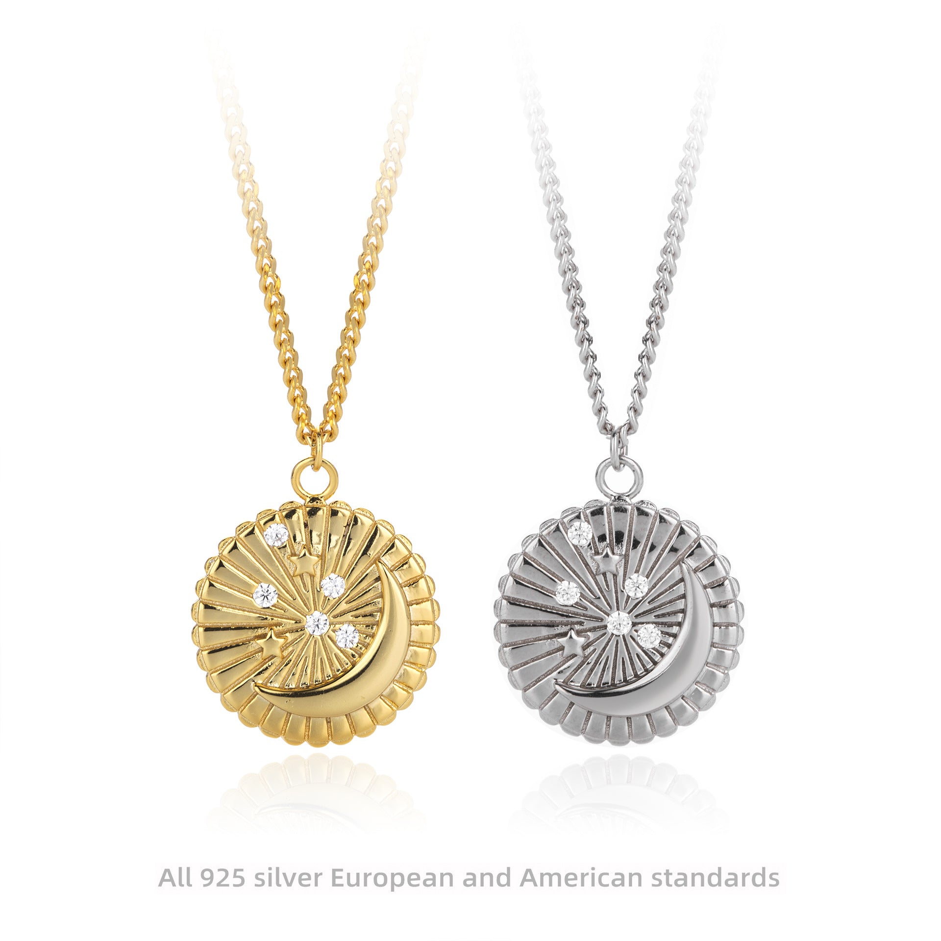 Damen Halskette mit einzigartigem Muschelanhänger aus 925er Sterlingsilber und funkelnden Zirkonia Shop Nory