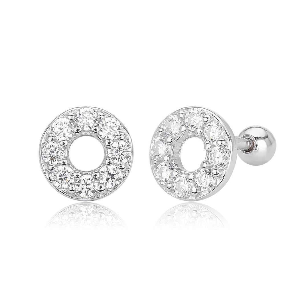 Damen Ohrstecker mit funkelnden Zirkon-Akzenten aus hochwertigem 925 Sterling Silber Shop Nory
