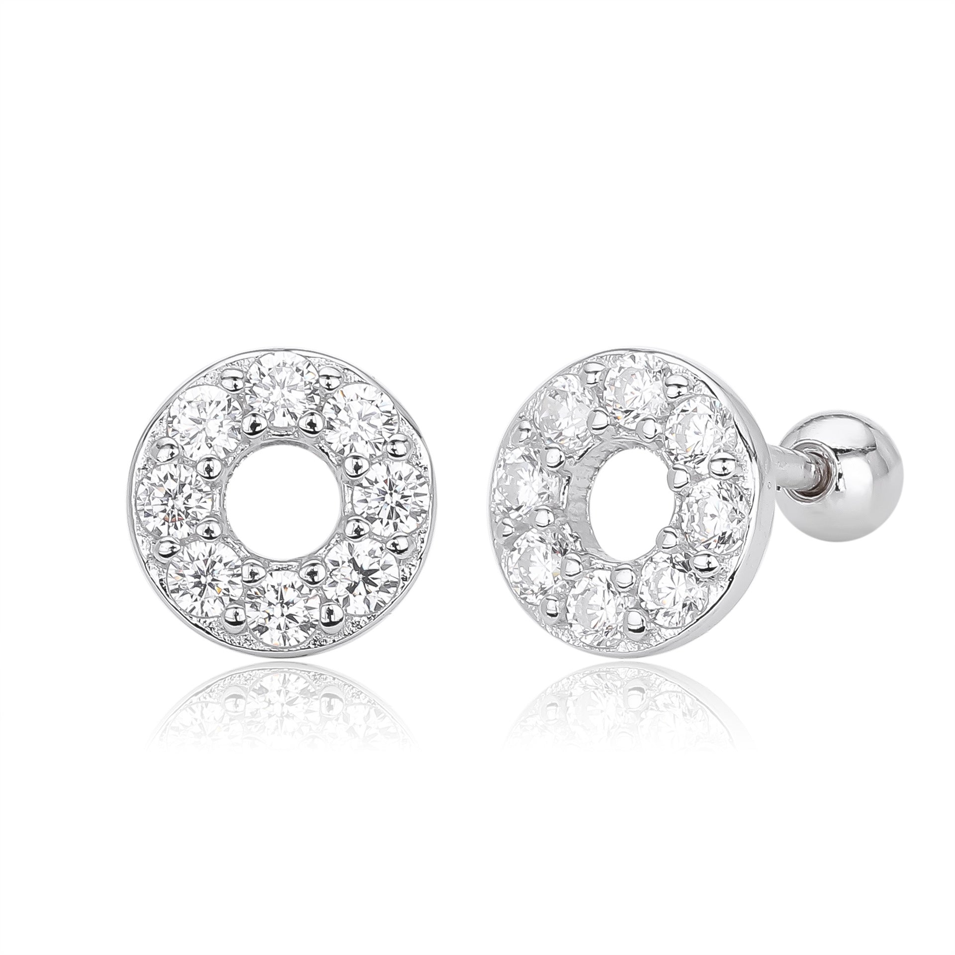 Damen Ohrstecker mit funkelnden Zirkon-Akzenten aus hochwertigem 925 Sterling Silber Shop Nory
