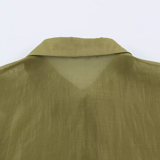 Damen Seidenähnliche Bluse mit Volumenärmeln, Stufenrüschen und Smokbündchen Shop Nory
