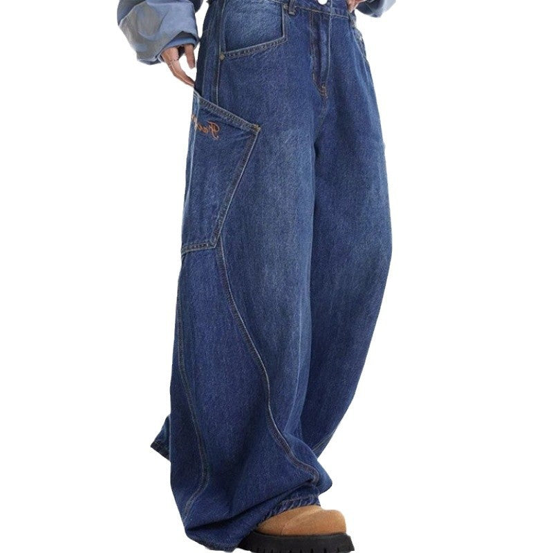 Damen Baggy-Jeans mit weitem Schnitt und praktischen Cargotaschen