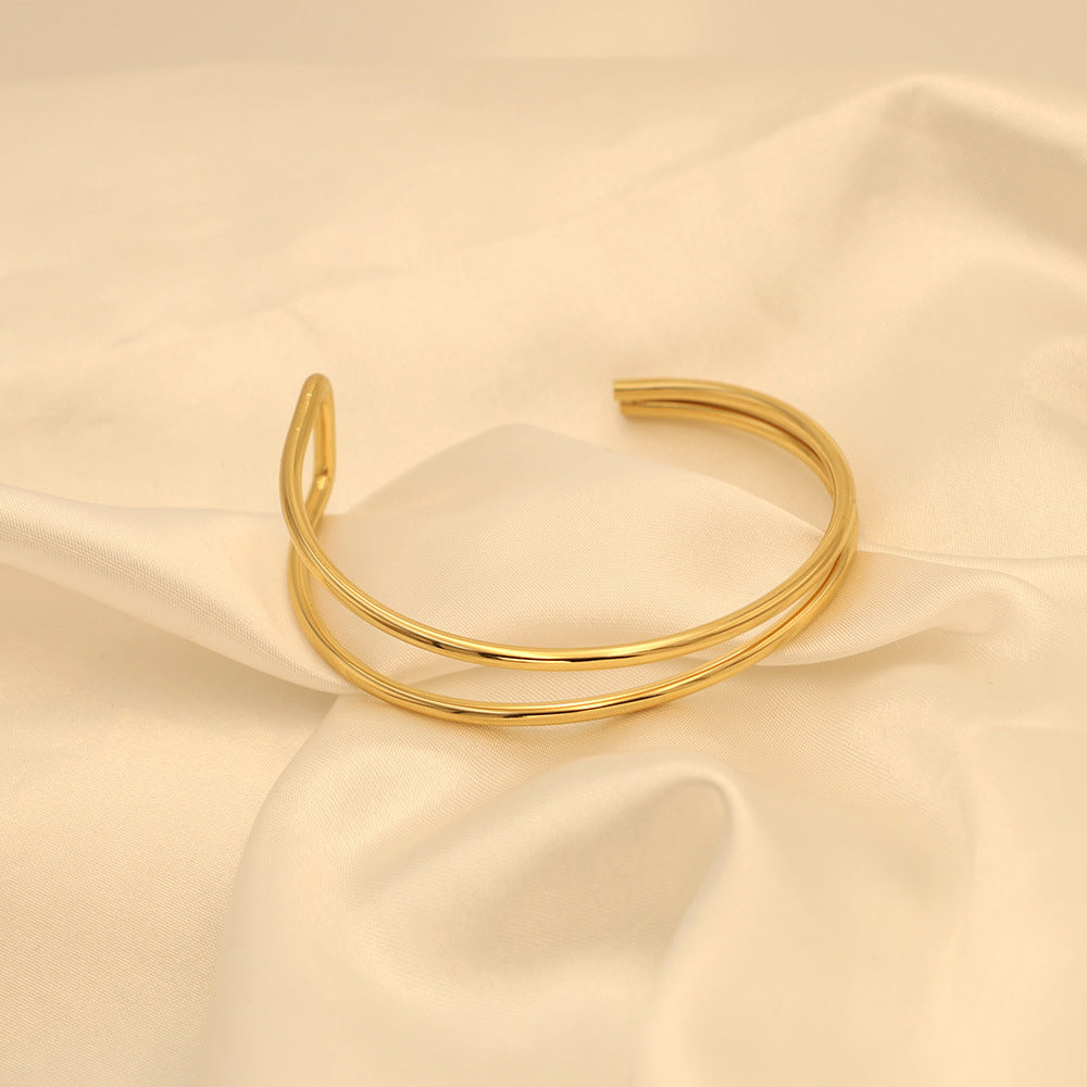 Damen eleganter, offener Armreif aus hochwertigem Metall Shop Nory