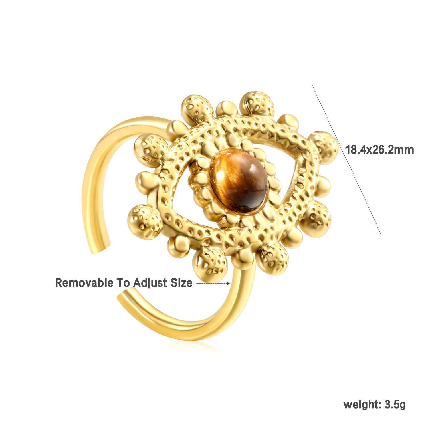 Damen verstellbarer Ring mit kunstvollem Augen-Motiv Shop Nory