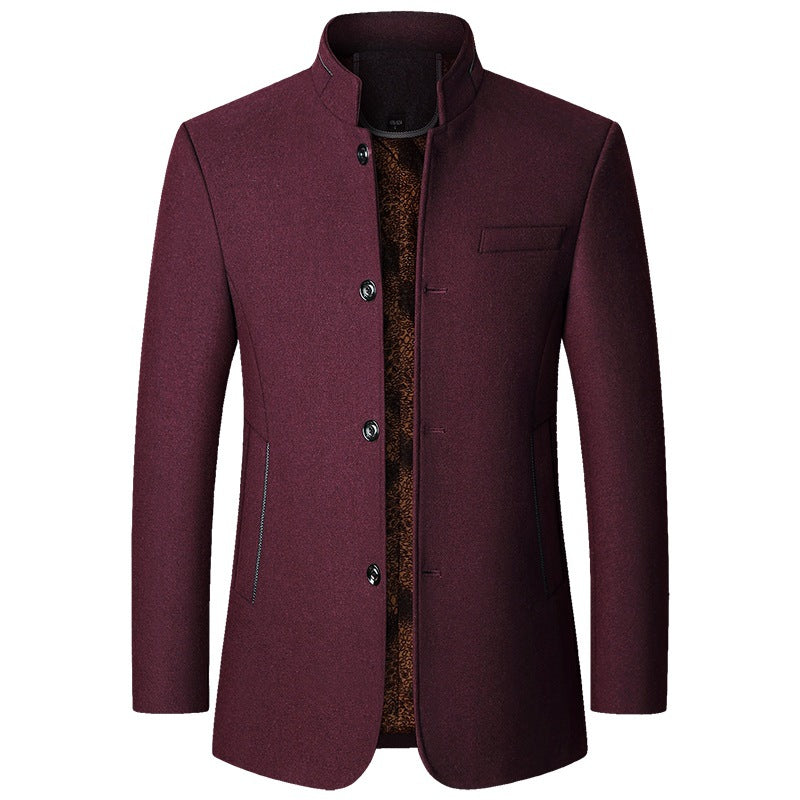 Herren Wollmantel mit Stehkragen und gesteppter Thermofütterung Shop Nory