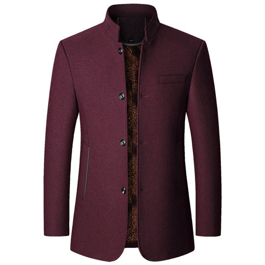 Herren Wollmantel mit Stehkragen und gesteppter Thermofütterung Shop Nory