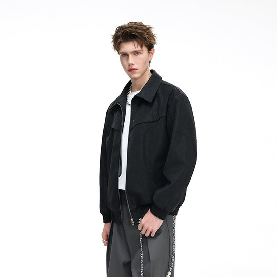 Herren Bomberjacke im Harrington‑Stil mit geripptem Saum und verdecktem Reißverschluss Shop Nory