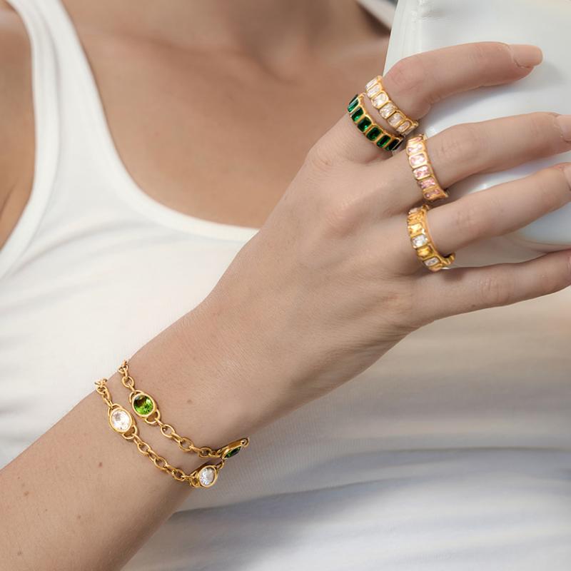Damen Armband mit eleganten Zirkonia und hypoallergener Edelstahlverarbeitung Shop Nory