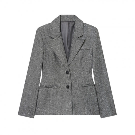 Damen Taillierter Wollmix-Blazer mit Reverskragen und Pattentaschen Shop Nory